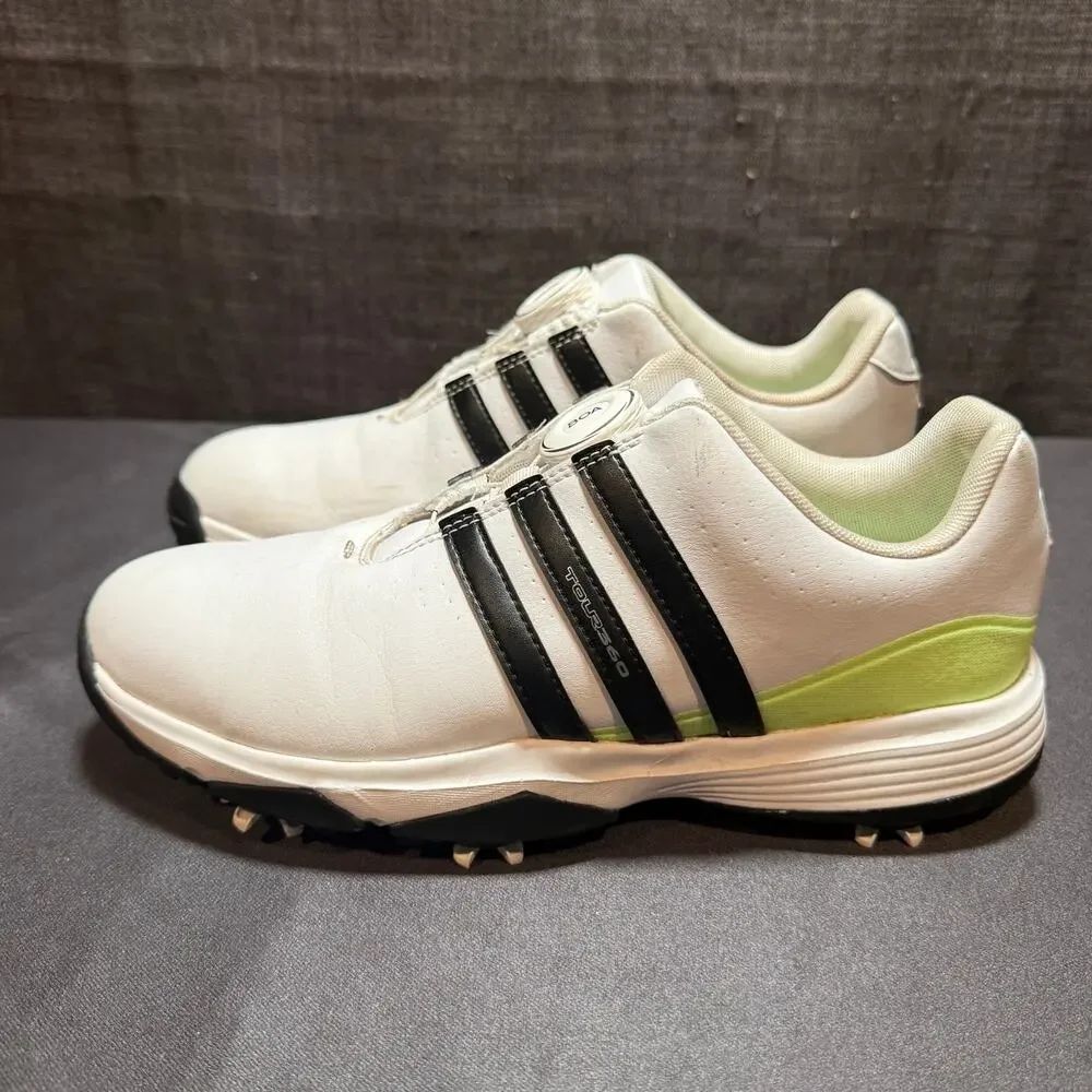 Adidas Junior Tour360 24 BOA Golf Shoes IF0268 White Black Green Spark Size 5